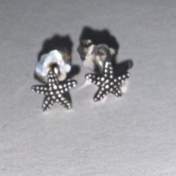 Sterling Silver Starfish Post Earrings - Picture 2 of 11